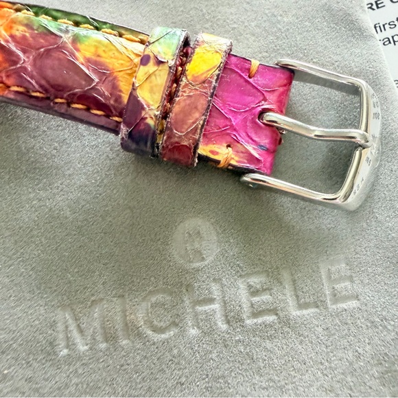 Michele Multi Rainbow Color Snakeskin Watch Strap - 18mm - Picture 13 of 15